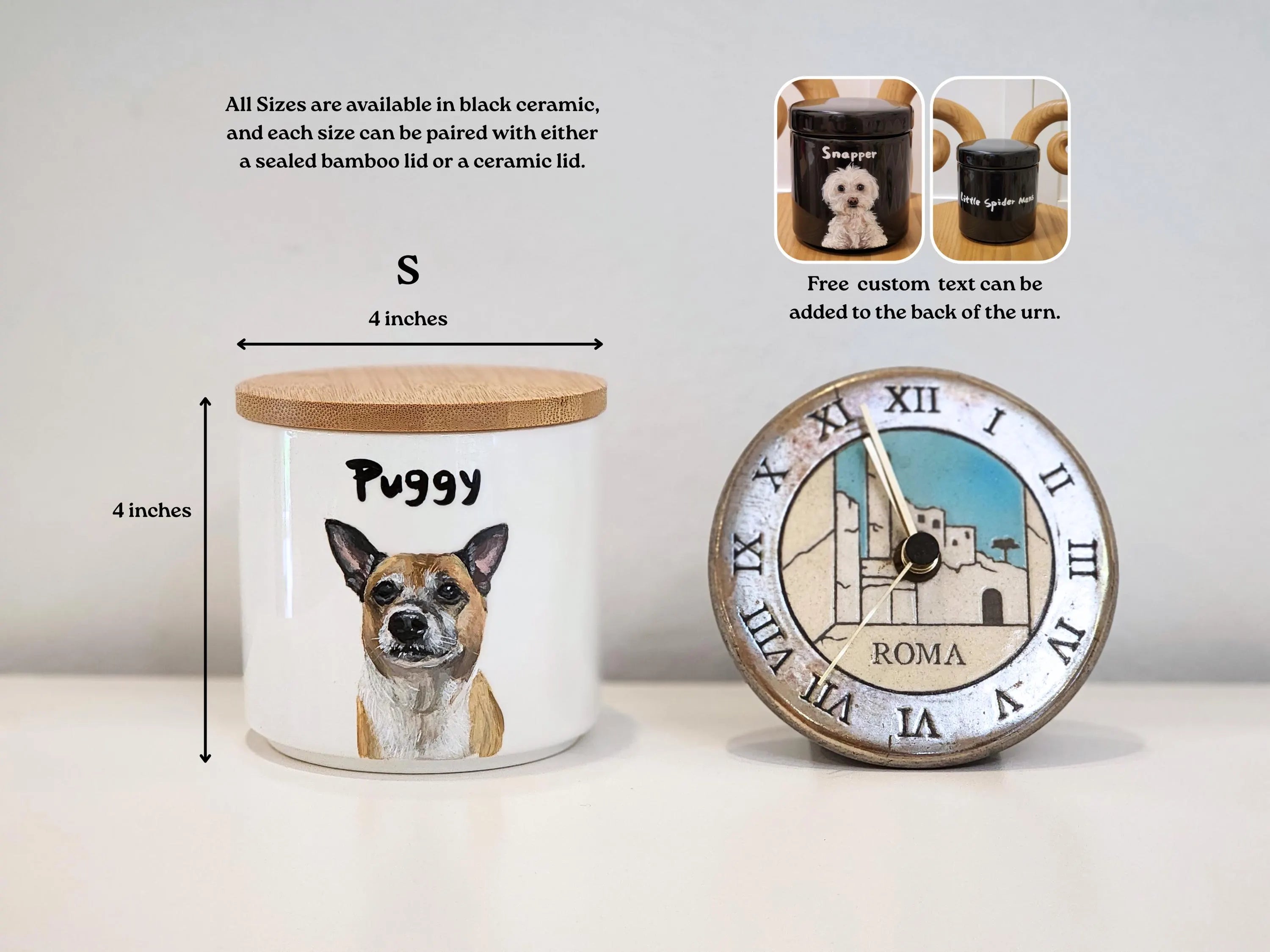 Custom Portrait Pet Urns - Hand Painted Ceramic Memorial Mugs